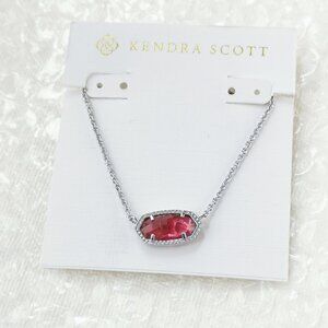NEW❤️ Kendra Scott Elisa Silver Berry red glass Necklace ❤️
